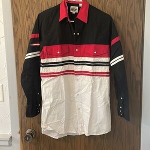 Cumberland Outfitters Red & Black Pearl Snap Shirt S
